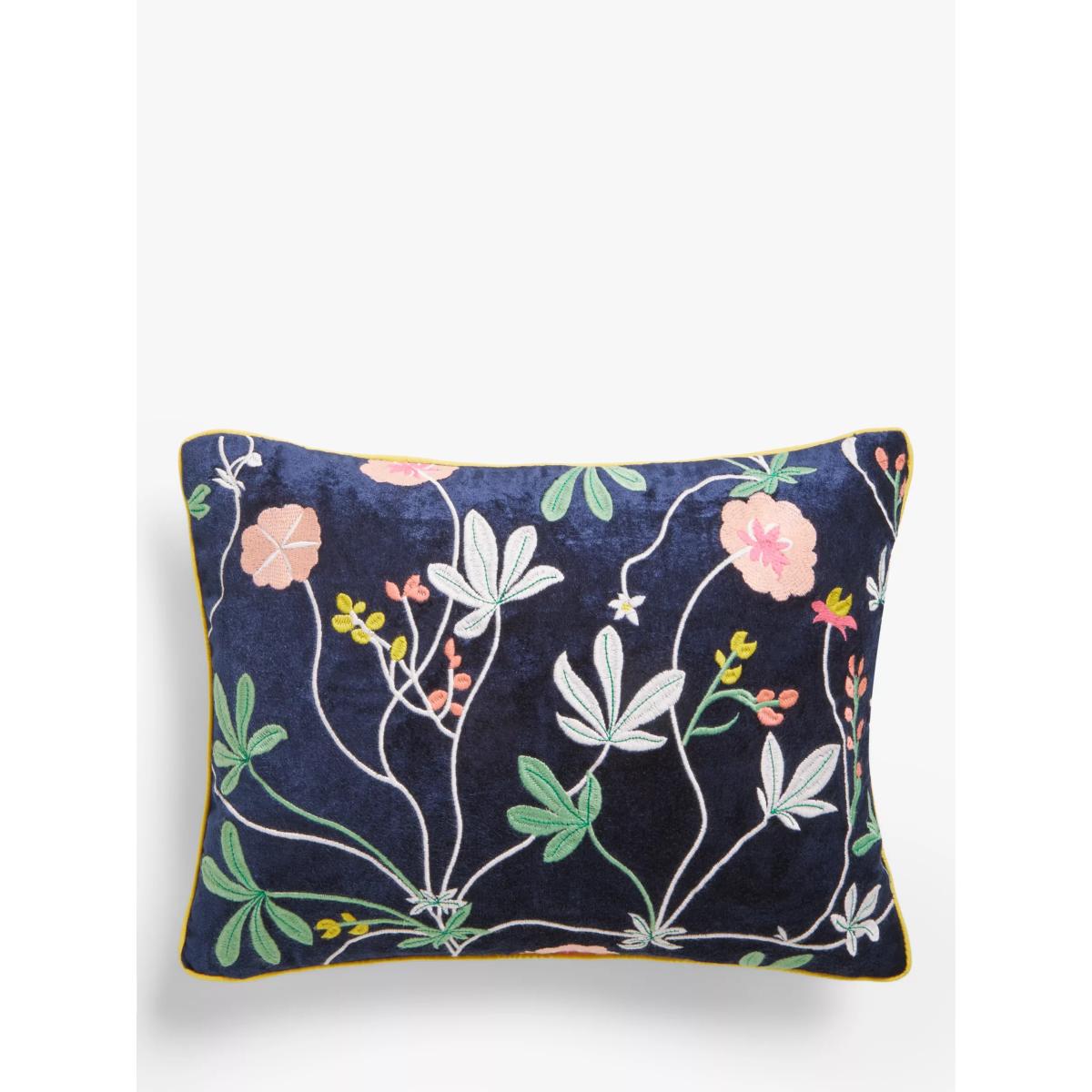 John Lewis Woodland Sorrel Velvet Cushion, Multi – image 4