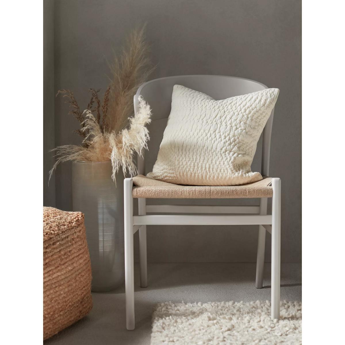 Mother of Pearl Organic Cotton Stitched Cushion, Ivory – image 3
