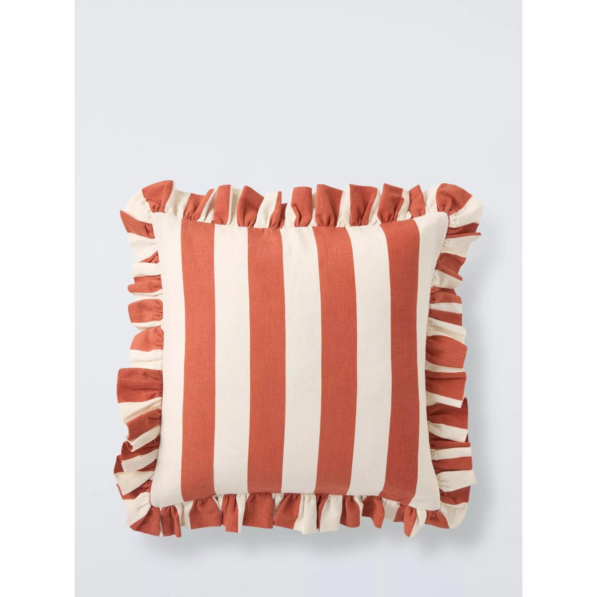 John Lewis Block Stripe Frilled Cushion – image 2