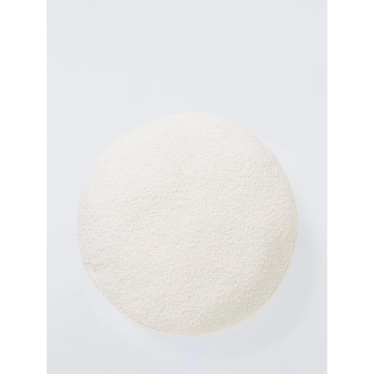 John Lewis Boucle Round Cushion, Marshmallow – image 2