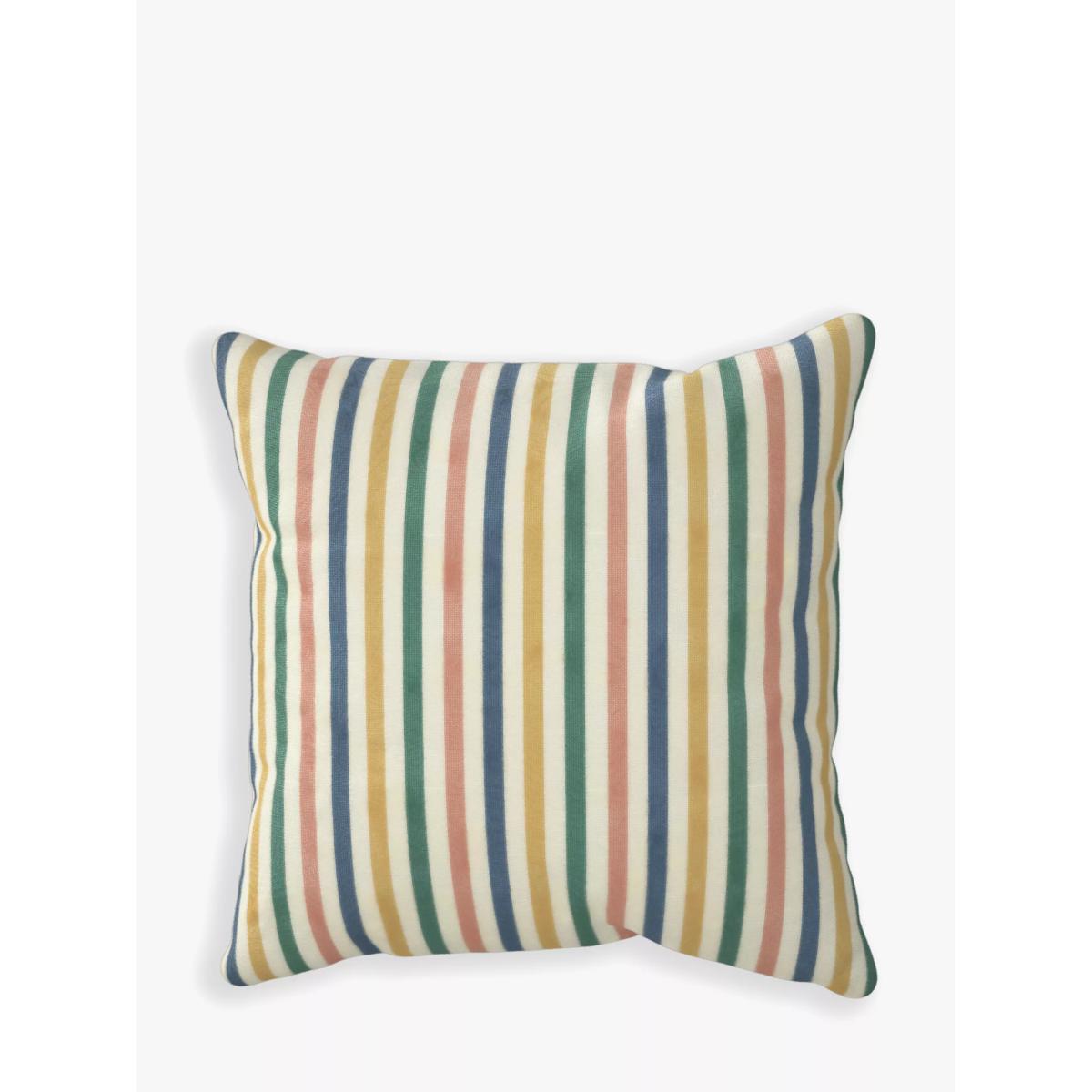 John Lewis & Partners Beach Stripe Garden Cushion, 43 x 43cm, Multi – image 2