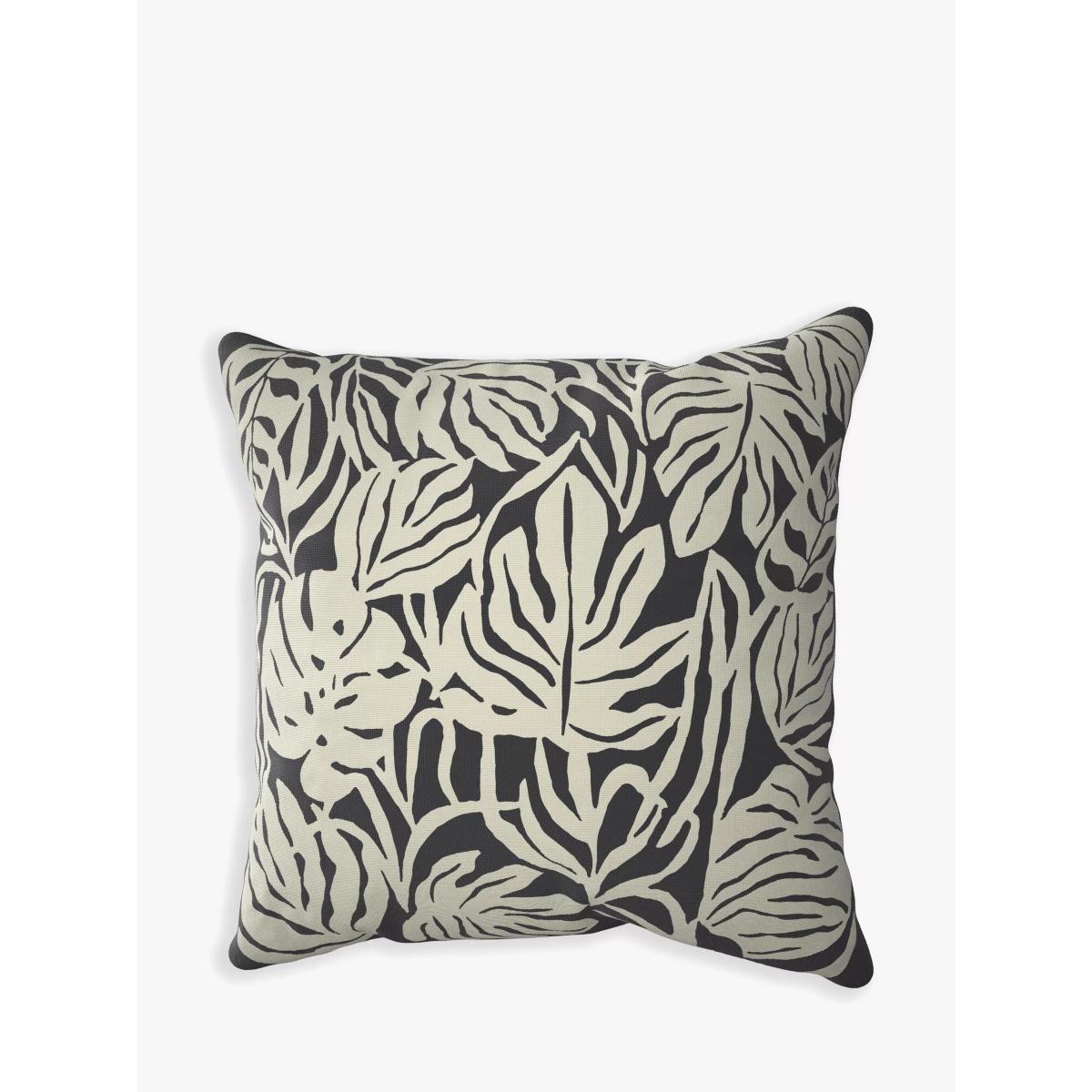 John Lewis Leaf Print Garden Floor Cushion, 70 x 70cm, Graphite – image 2