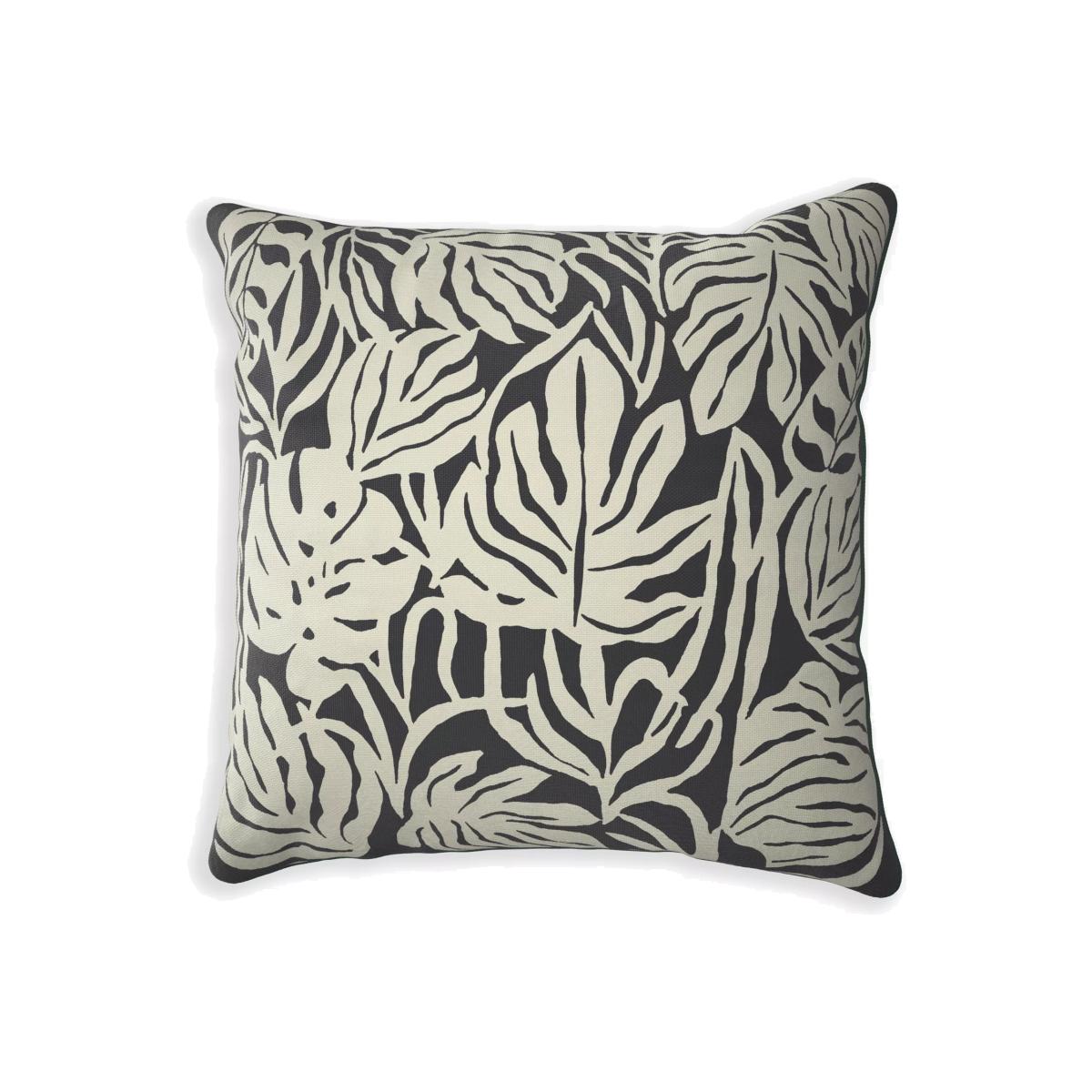 John Lewis Leaf Print Garden Floor Cushion, 70 x 70cm, Graphite – image 1
