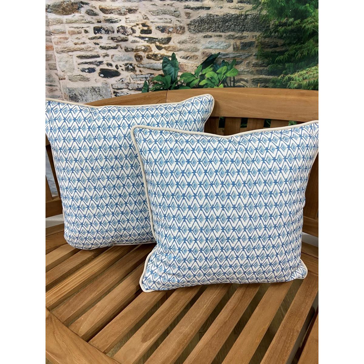 Laura Ashley Saron Outdoor Cushion, Blue – image 2