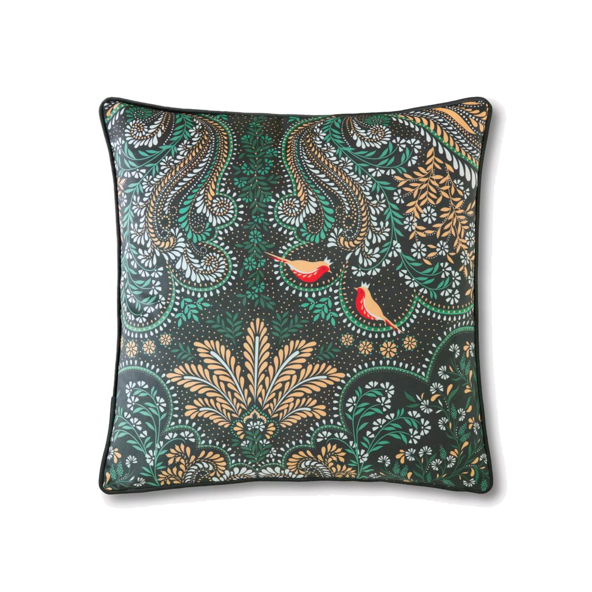 Sarah Miller Robins Filigree Cushion, Emerald – image 1