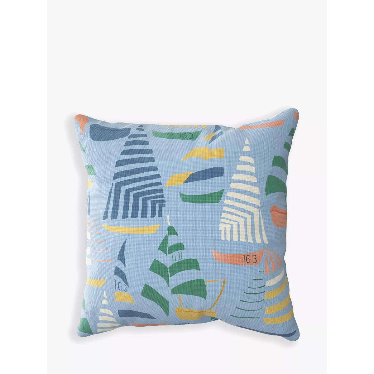 John Lewis & Partners Boat Sails Garden Cushion, 43 x 43cm, Blue/Multi – image 3