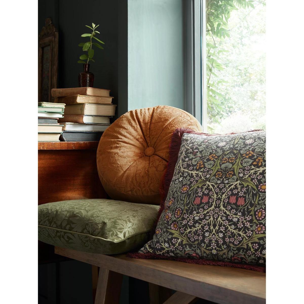 William Morris At Home Blackthorn Square Cushion, Midnight – image 5
