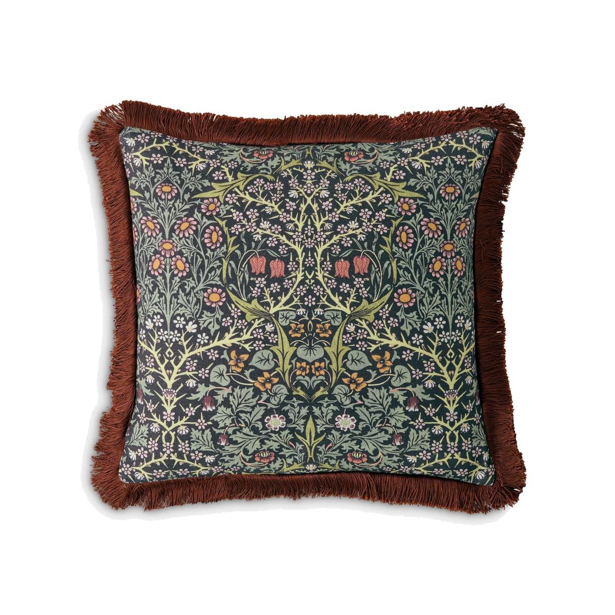 William Morris At Home Blackthorn Square Cushion, Midnight – image 1