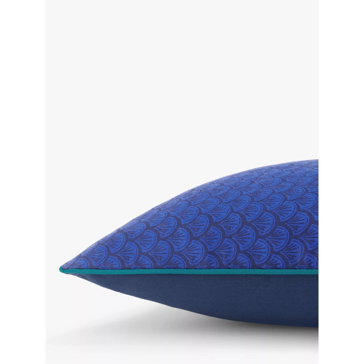 John Lewis Block Print Scales Indoor/Outdoor Cushion, Navy – image 3