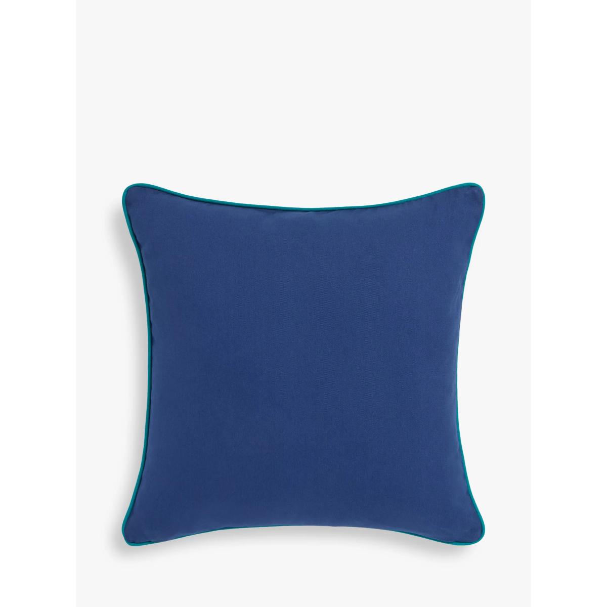 John Lewis Block Print Scales Indoor/Outdoor Cushion, Navy – image 4
