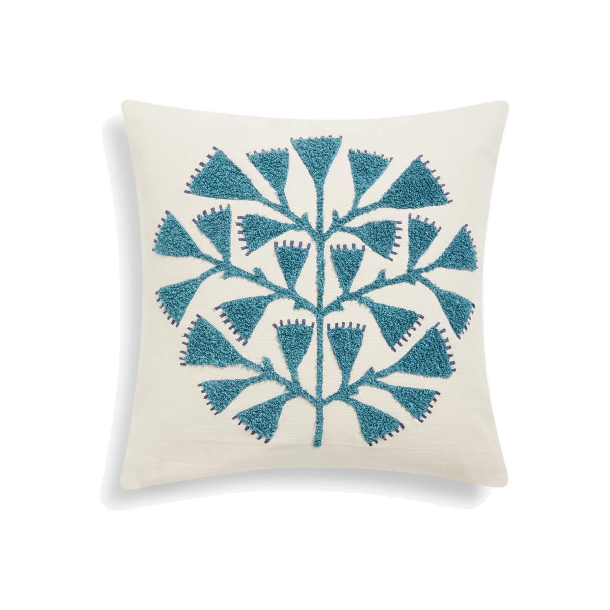 John Lewis Palm Flower Cushion, Fjord – image 1