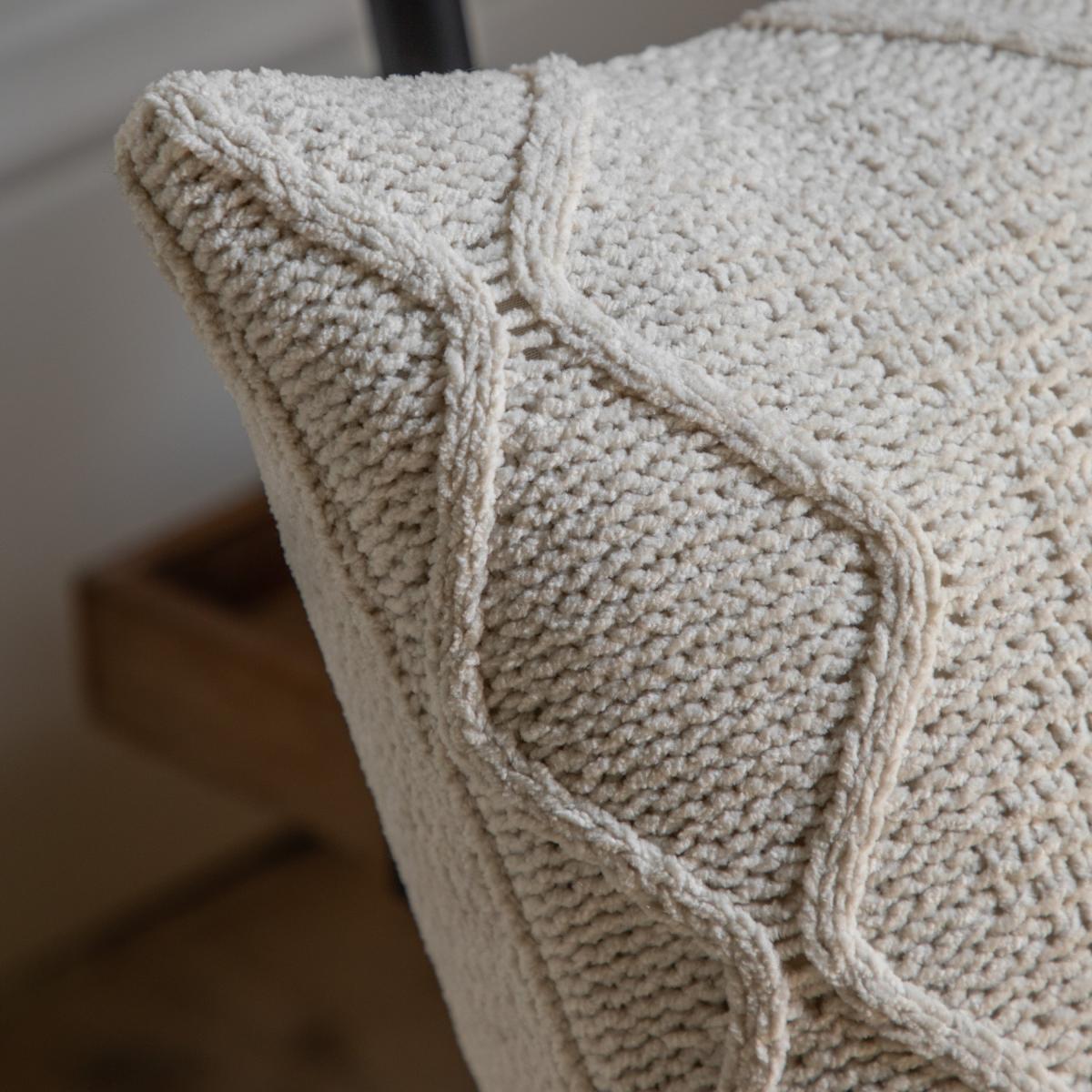 Chenille Cable Cushion - Cream – image 2