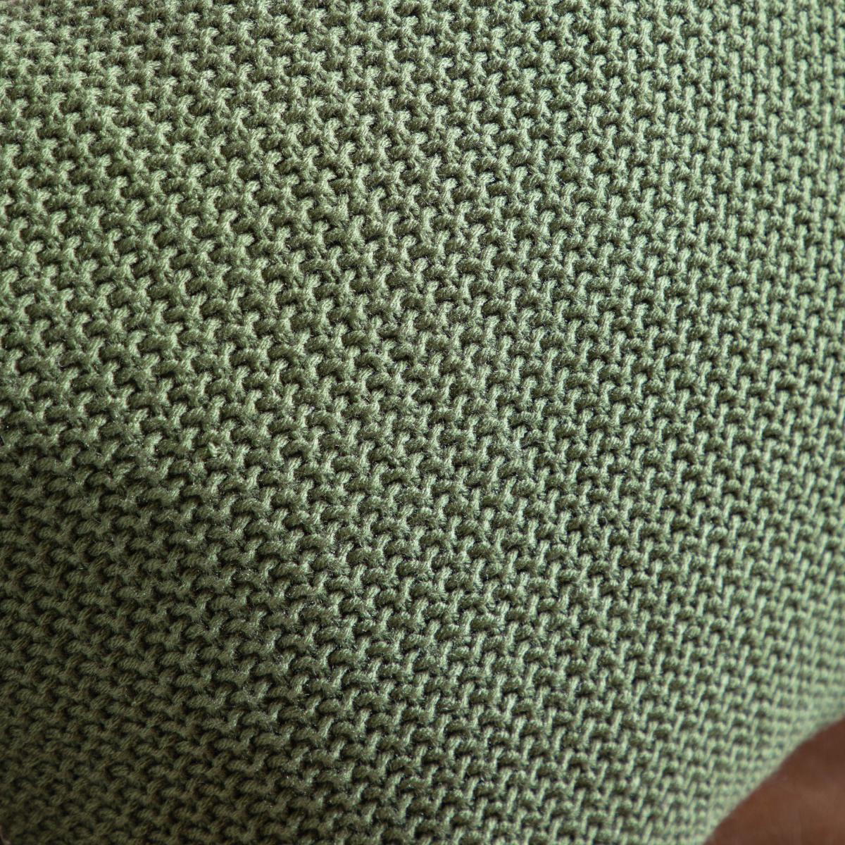 Moss Stitched PomPom Cushion - Olive – image 2