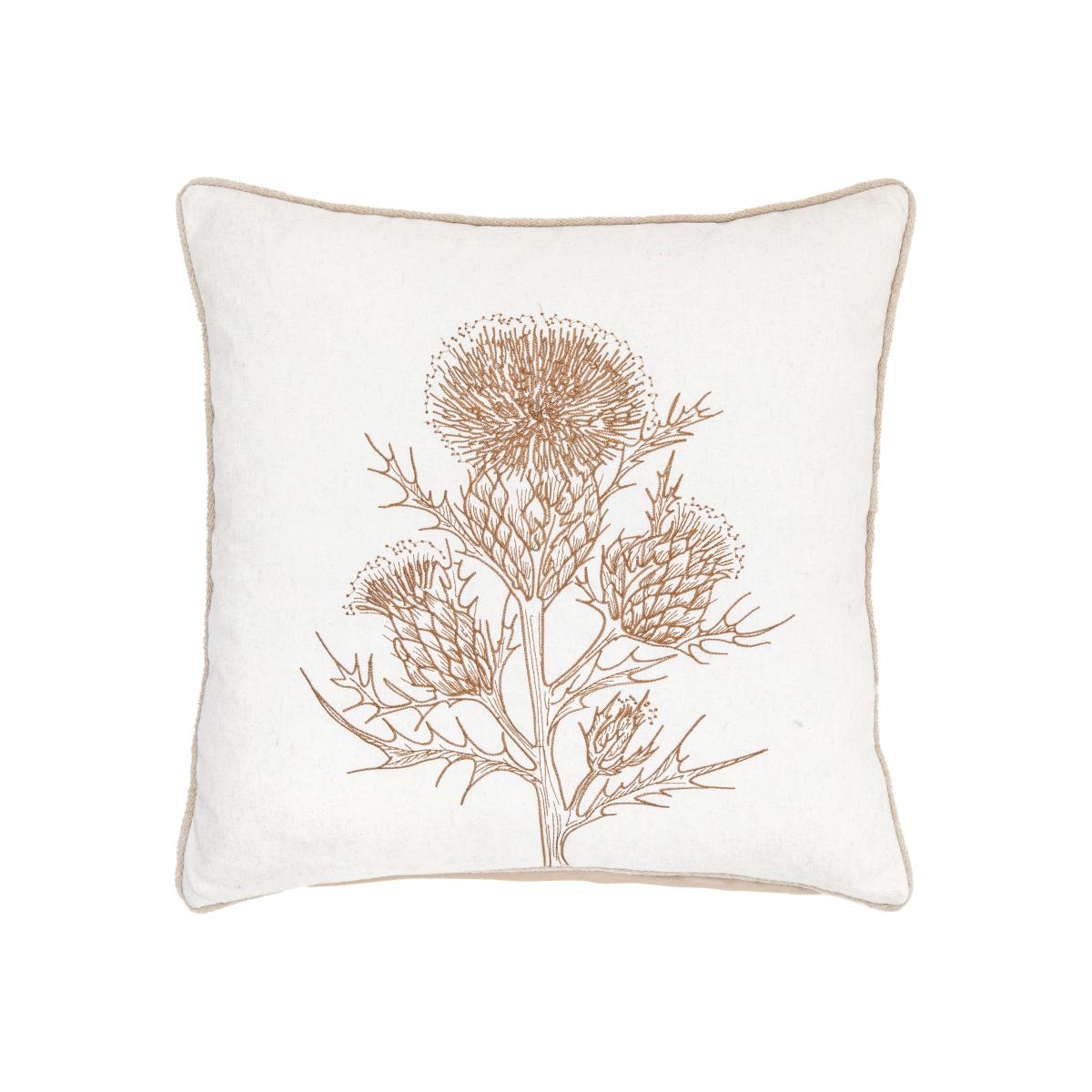 Natural Thistle Cushion Embroider – image 1