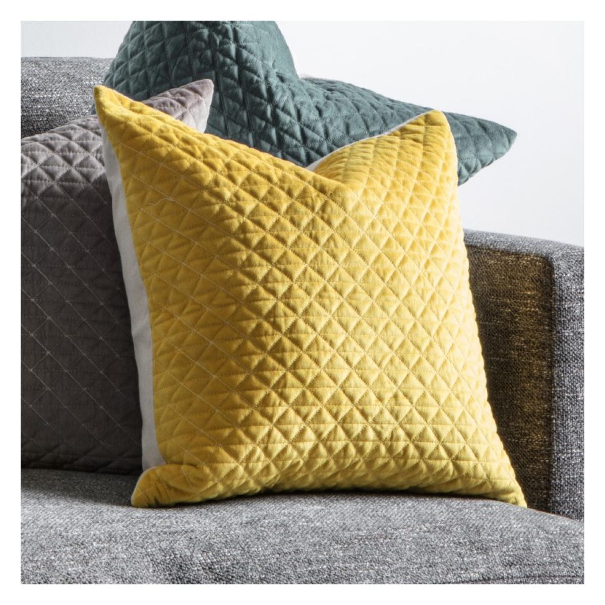 Diamond Quilted Cushion - Ochre