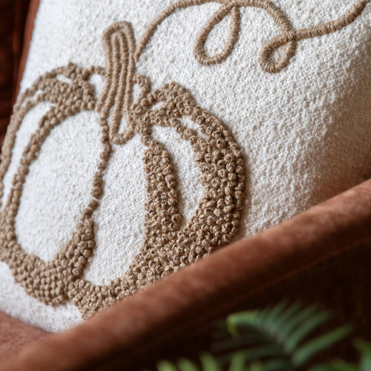 Embroided Pumpkin Cushion – image 2