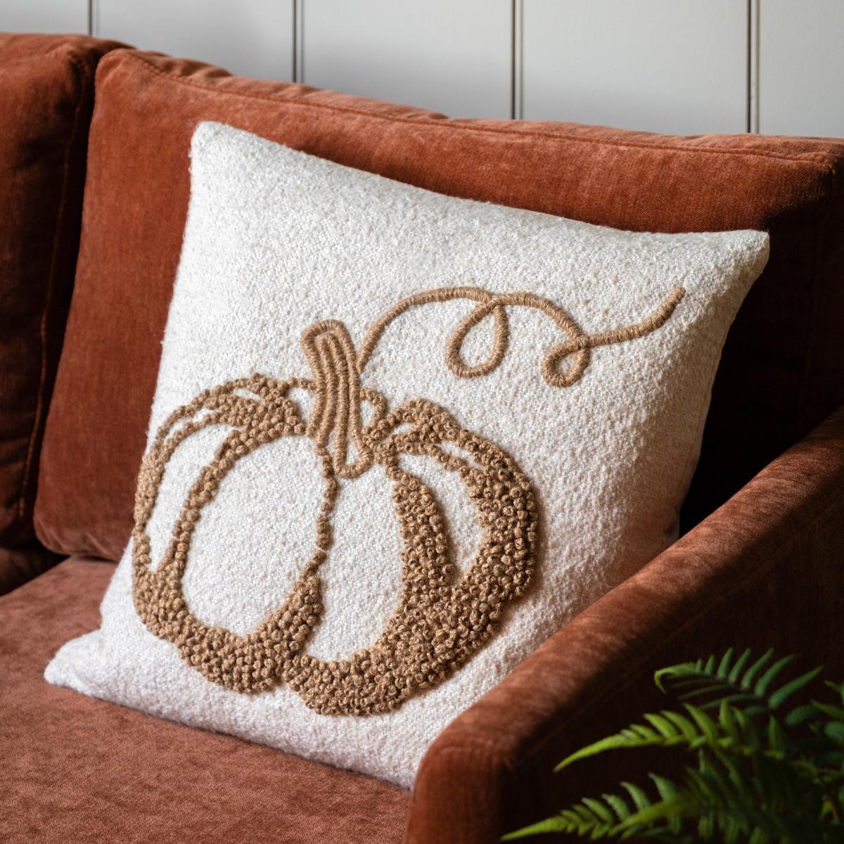 Embroided Pumpkin Cushion – image 1