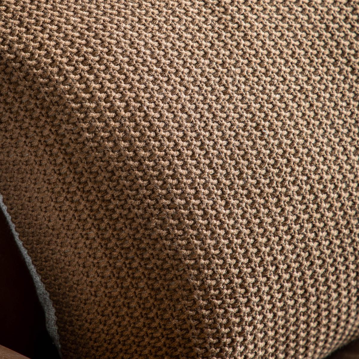 Moss Stitched Pom Pom Cushion - Tan – image 3