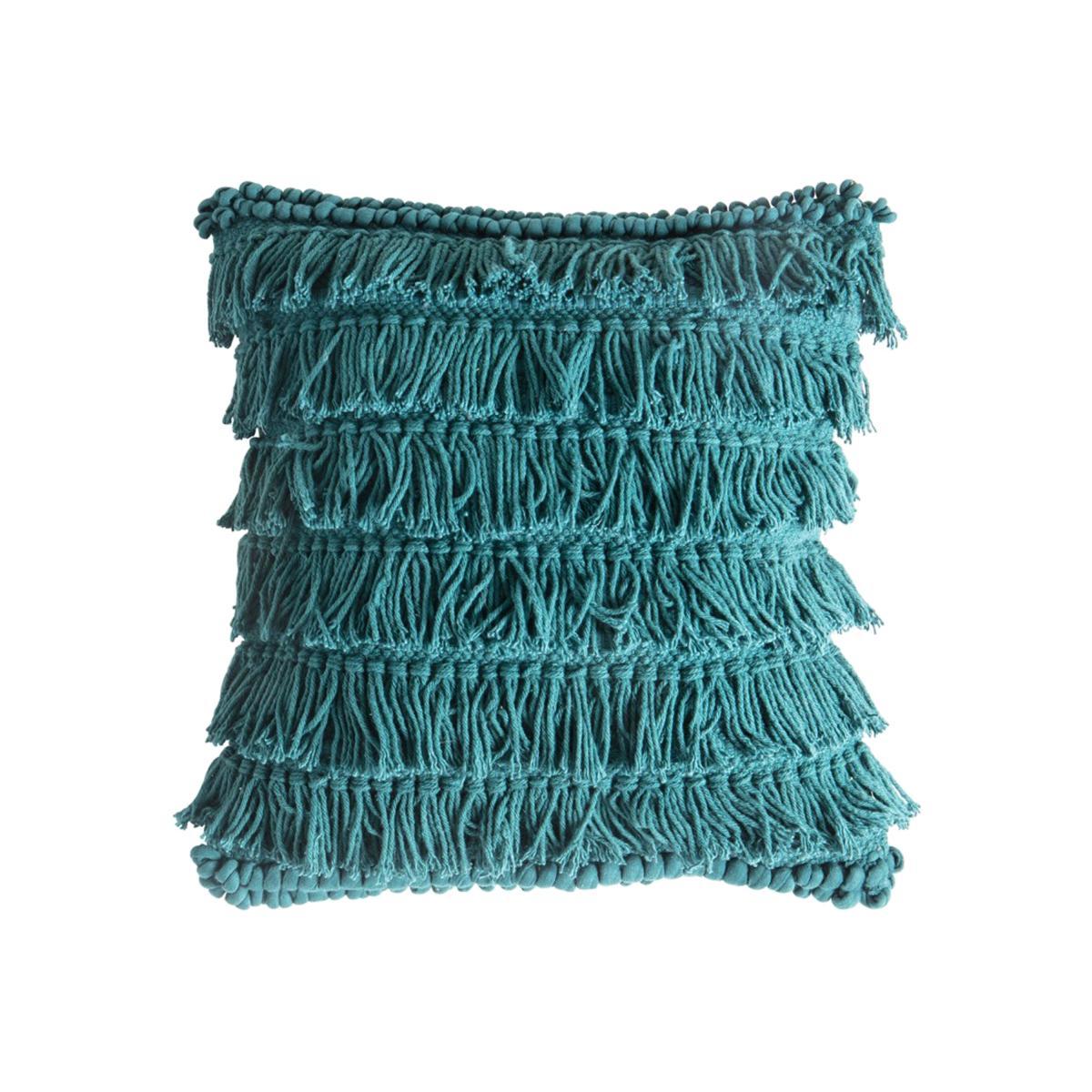 Tallara Fringed Cushion - Teal