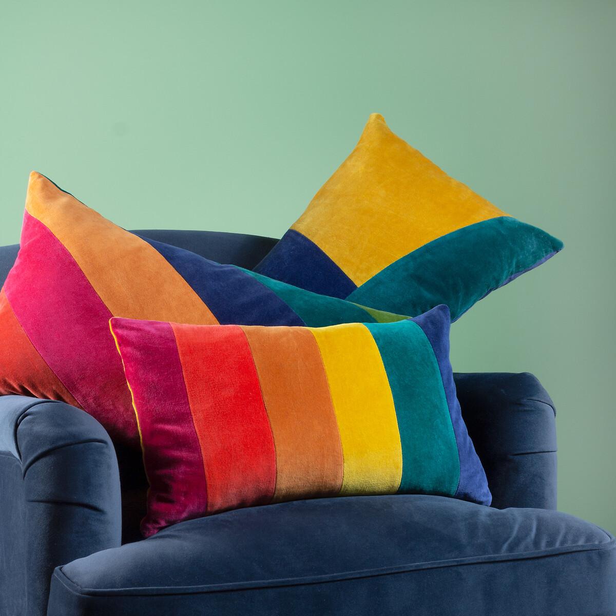 Rainbow Cotton Velvet Filled Cushion 30x50cm – image 4