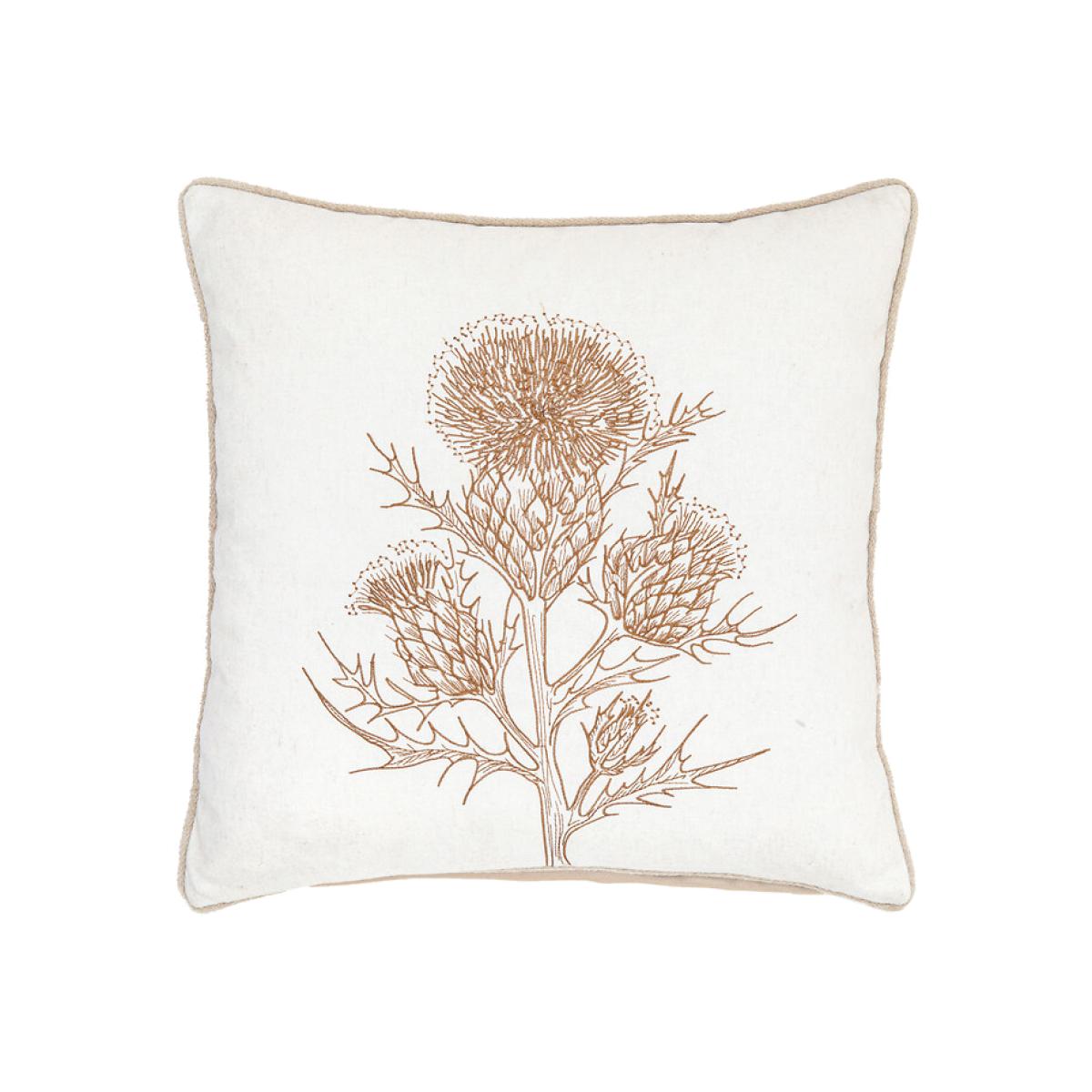 Thistle Embroidered Filled Cushion – image 1