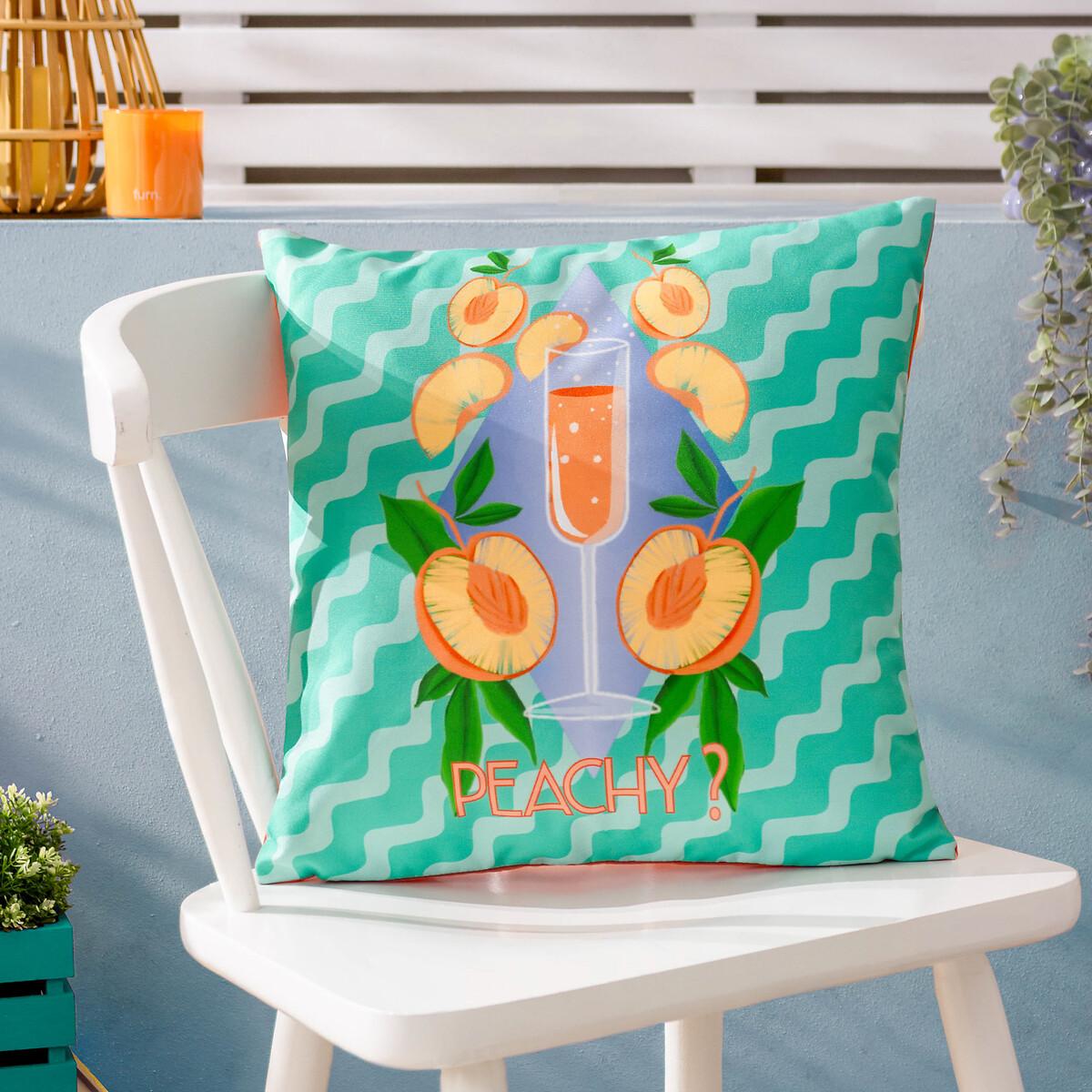 Peachy Abstract Outdoor Filled Cushion – image 2
