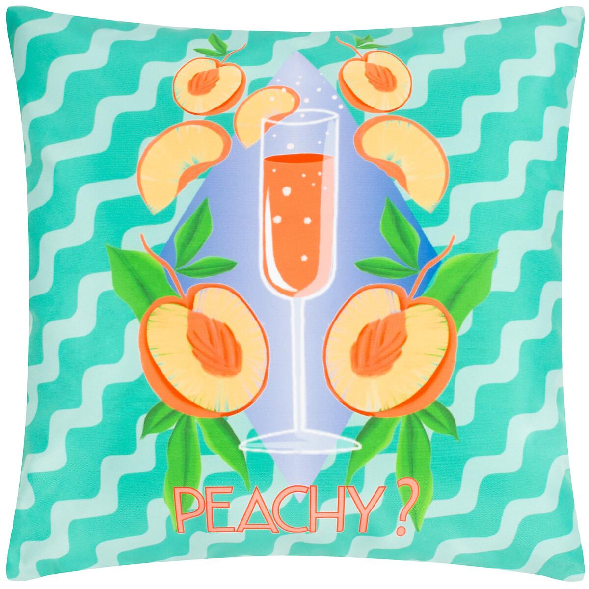 Peachy Abstract Outdoor Filled Cushion – image 3