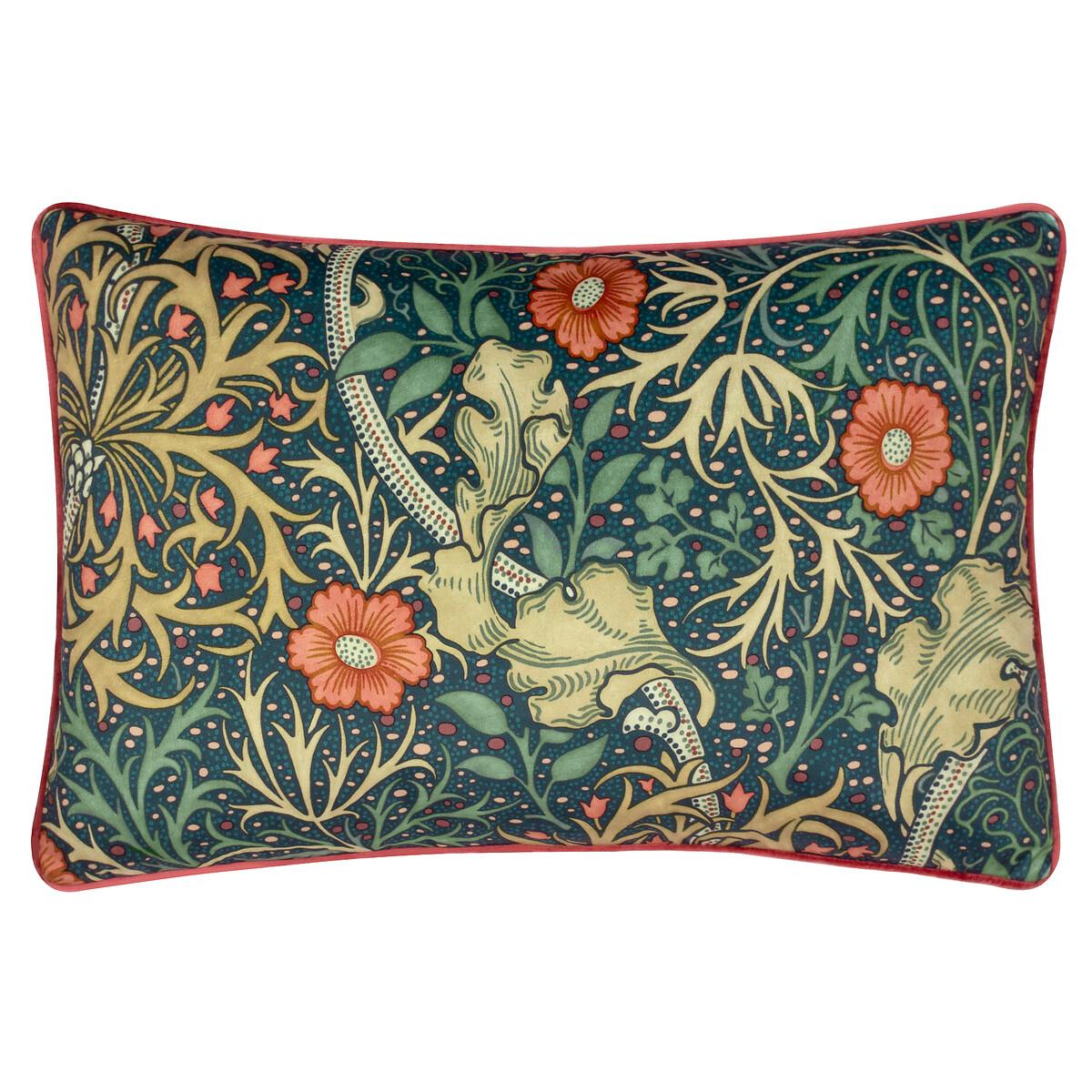 Seaweed Matt Velvet Piped Feather Filled Cushion – image 2