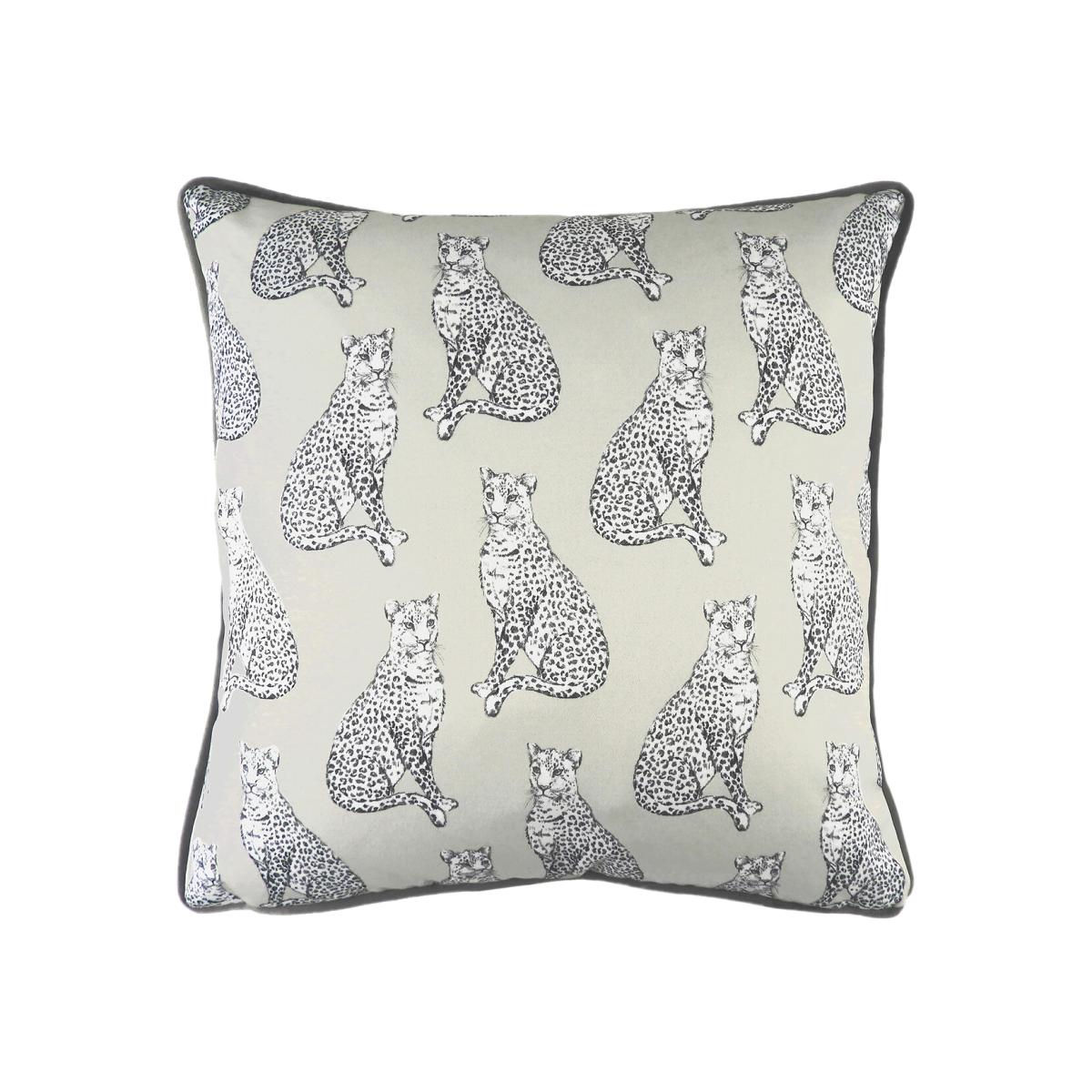 Safari Leopard Satin Filled Cushion 43x43cm – image 1