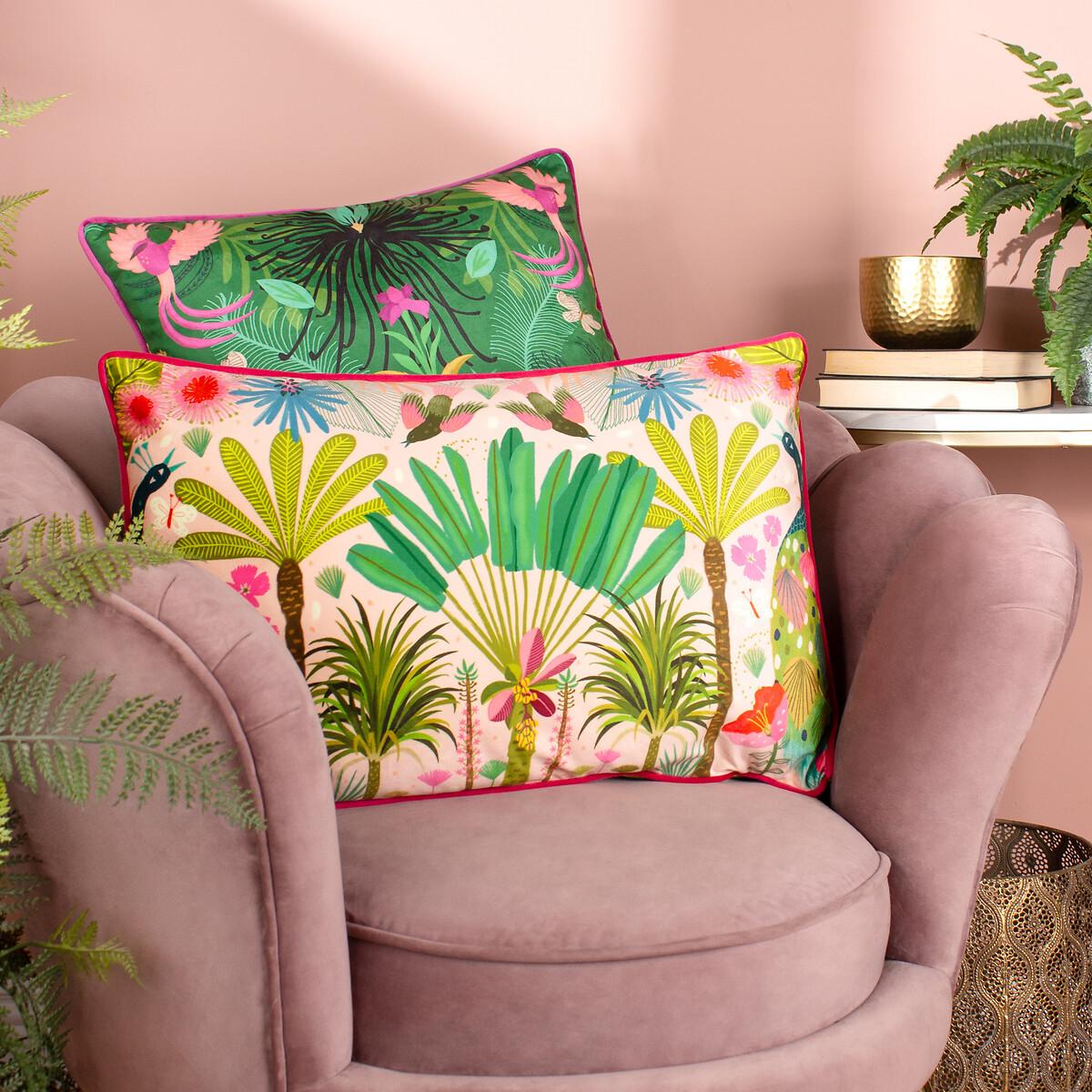 Tropical Peacock Piped Filled Cushion – image 1