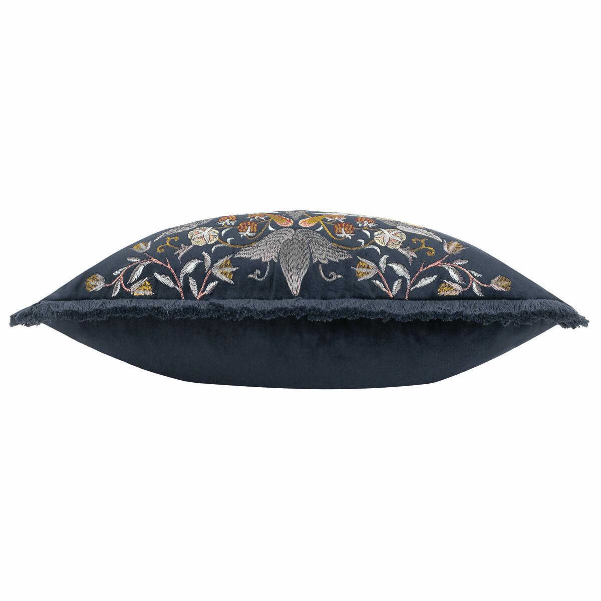 Strawberry Thief Embroidered Velvet Cushion – image 4