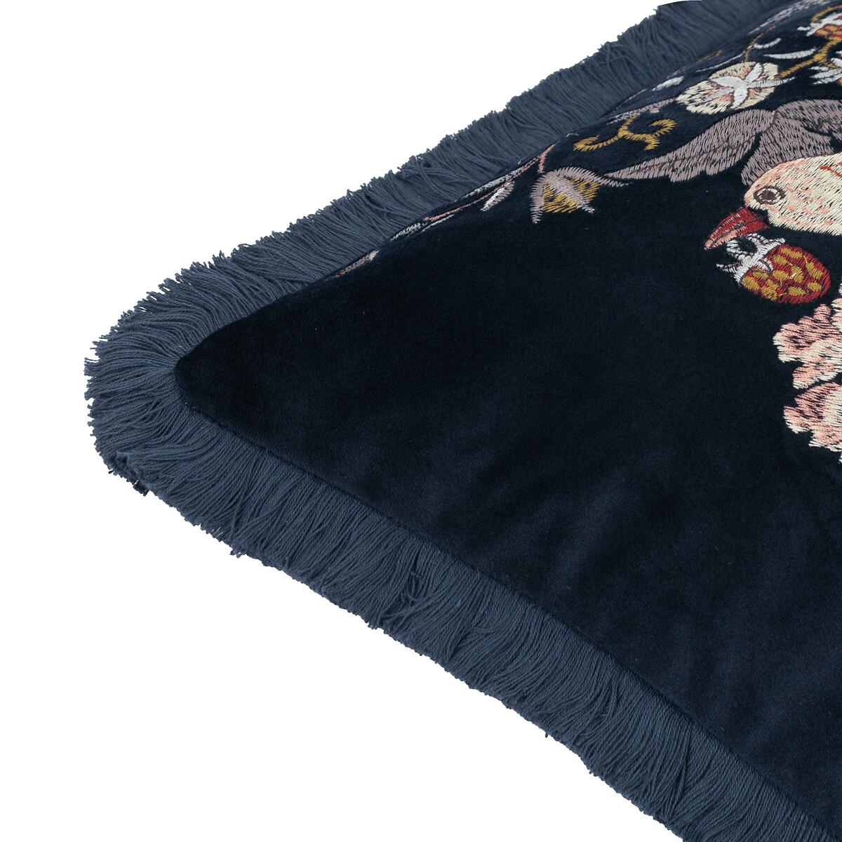 Strawberry Thief Embroidered Velvet Cushion – image 6