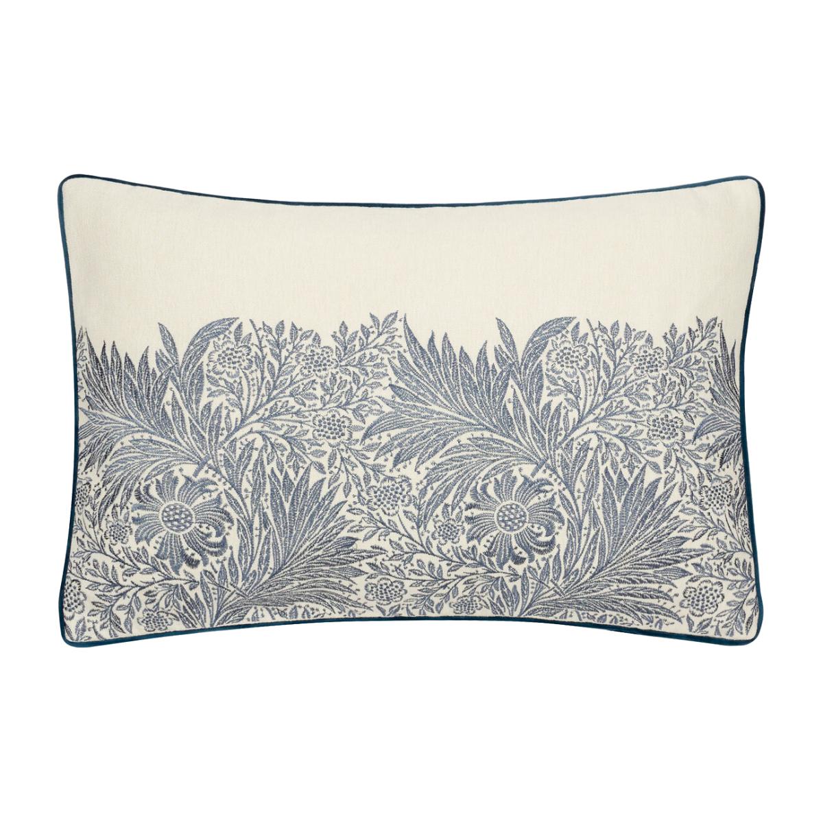 Marigold Embroidered Piped Feather Filled Cushion – image 1