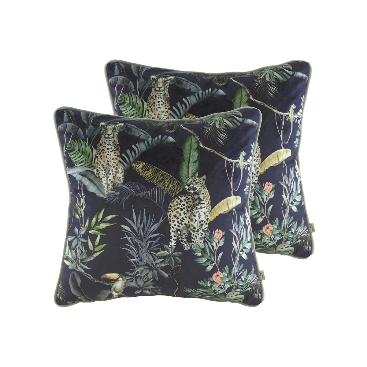 Jungle Leopard Twin Pack Polyester Filled Cushions – image 1