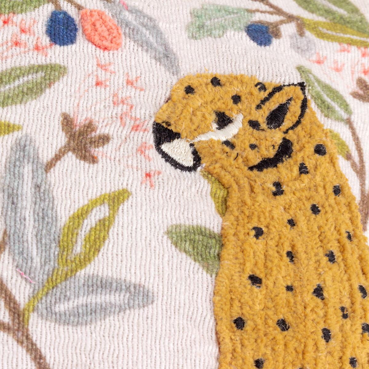 Mirrored Cheetah Embroidered Cotton Cushion – image 4