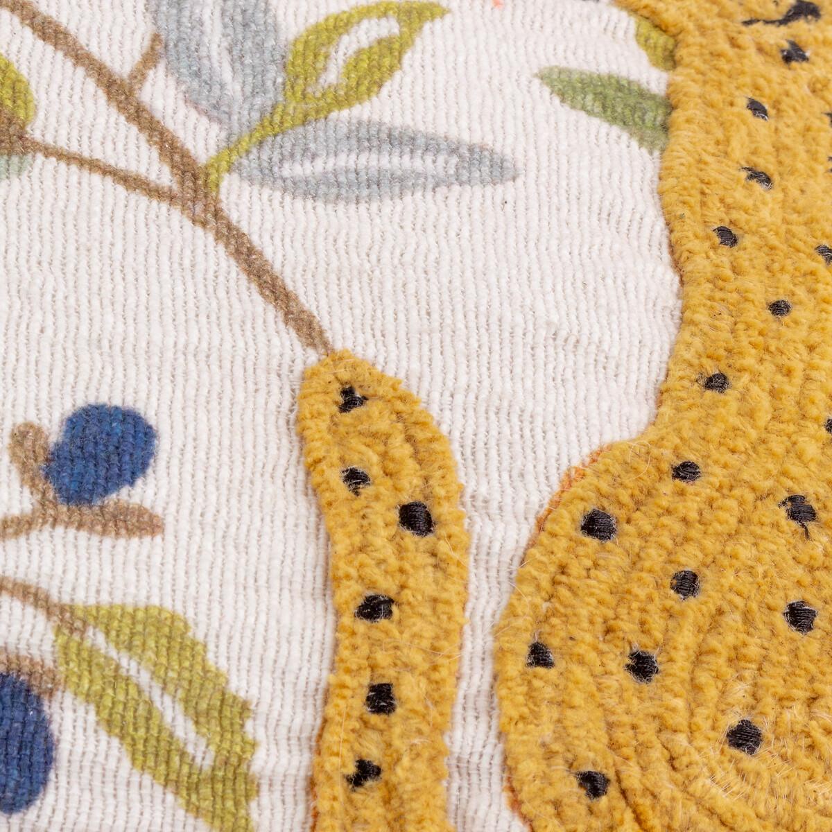 Mirrored Cheetah Embroidered Cotton Cushion – image 5