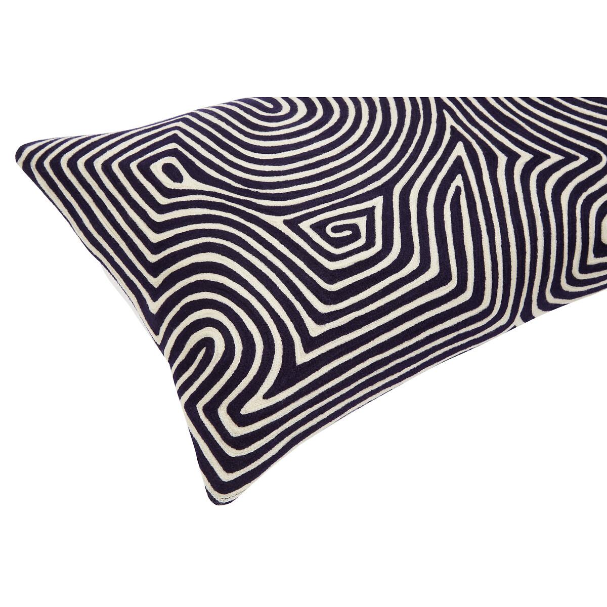 Absract Line Design Navy and White Filled Cushion 50x30cm – image 5
