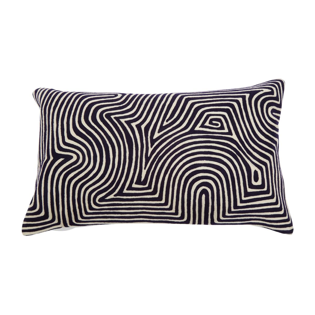 Absract Line Design Navy and White Filled Cushion 50x30cm – image 1