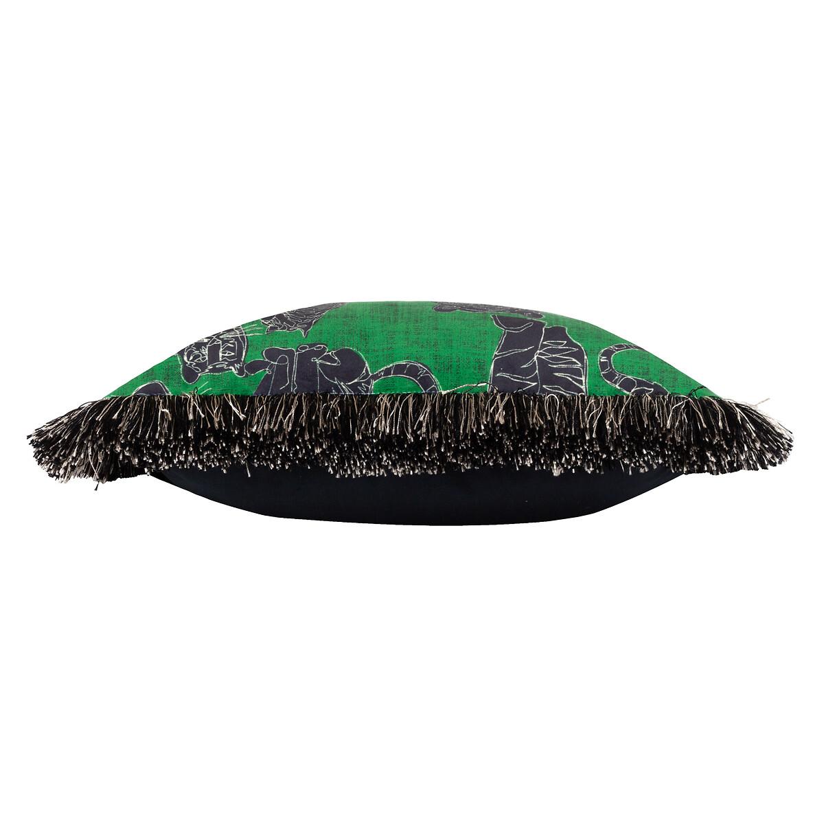 Wildcat Velvet Fringed Cushion – image 3