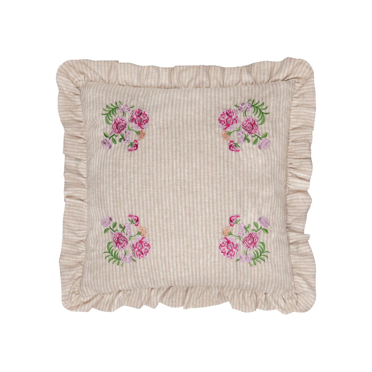 Martha Embroidered Ruffle Cushion – image 1