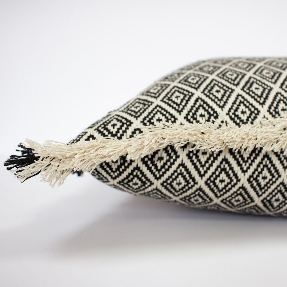 Monochrome Fringed Filled Cushion 40x60cm – image 2
