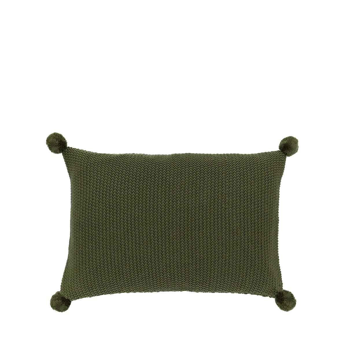 Moss Stitch Pom Pom Filled Cushion – image 2