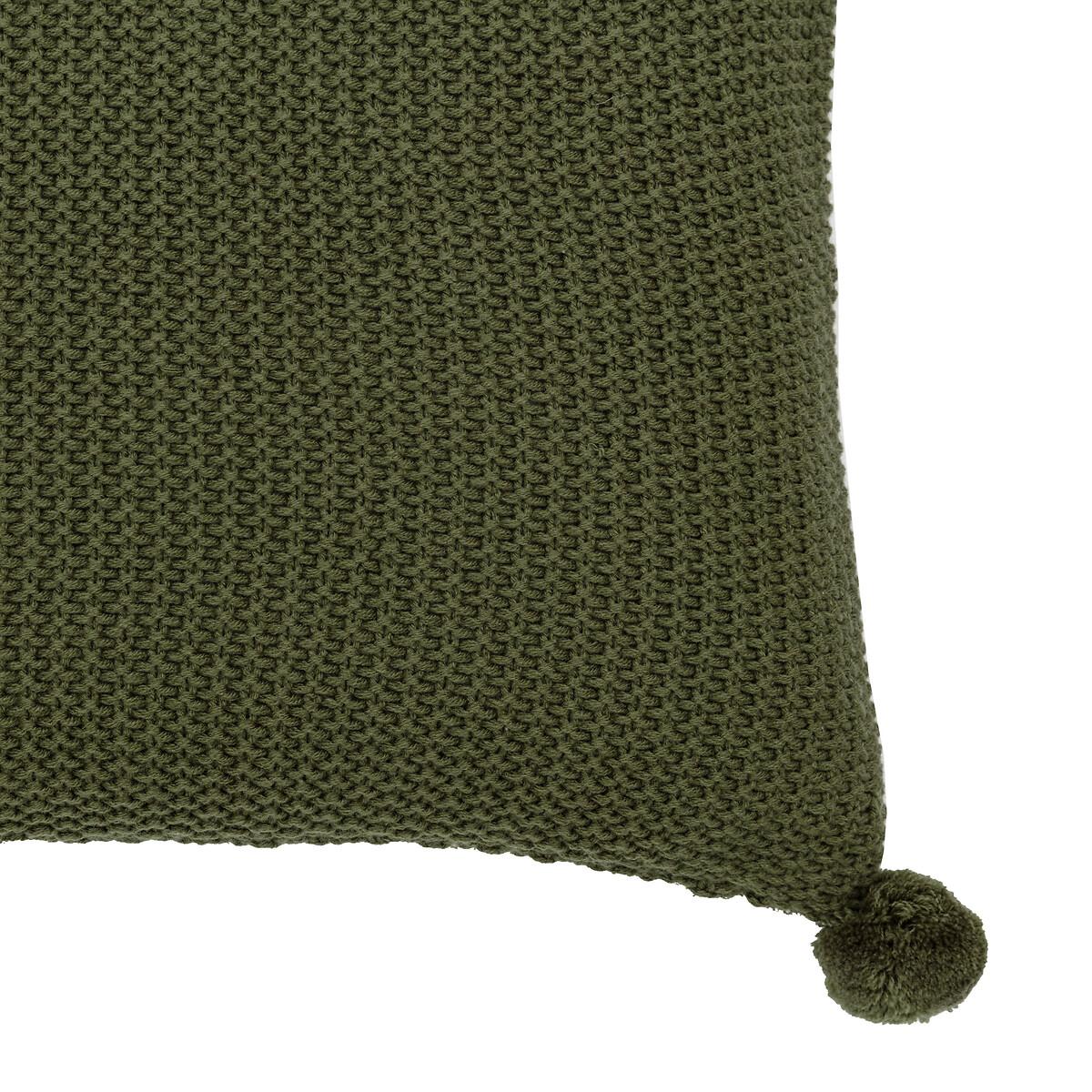 Moss Stitch Pom Pom Filled Cushion – image 7