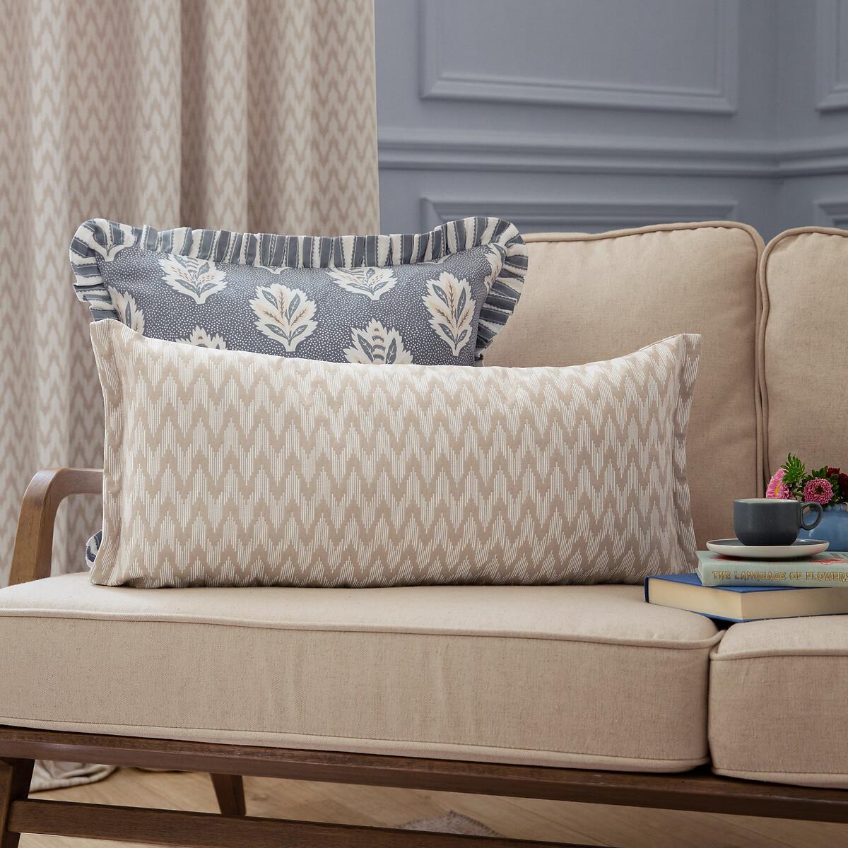 Hutton Woven Jacquard Piped Feather Filled Cushion – image 1