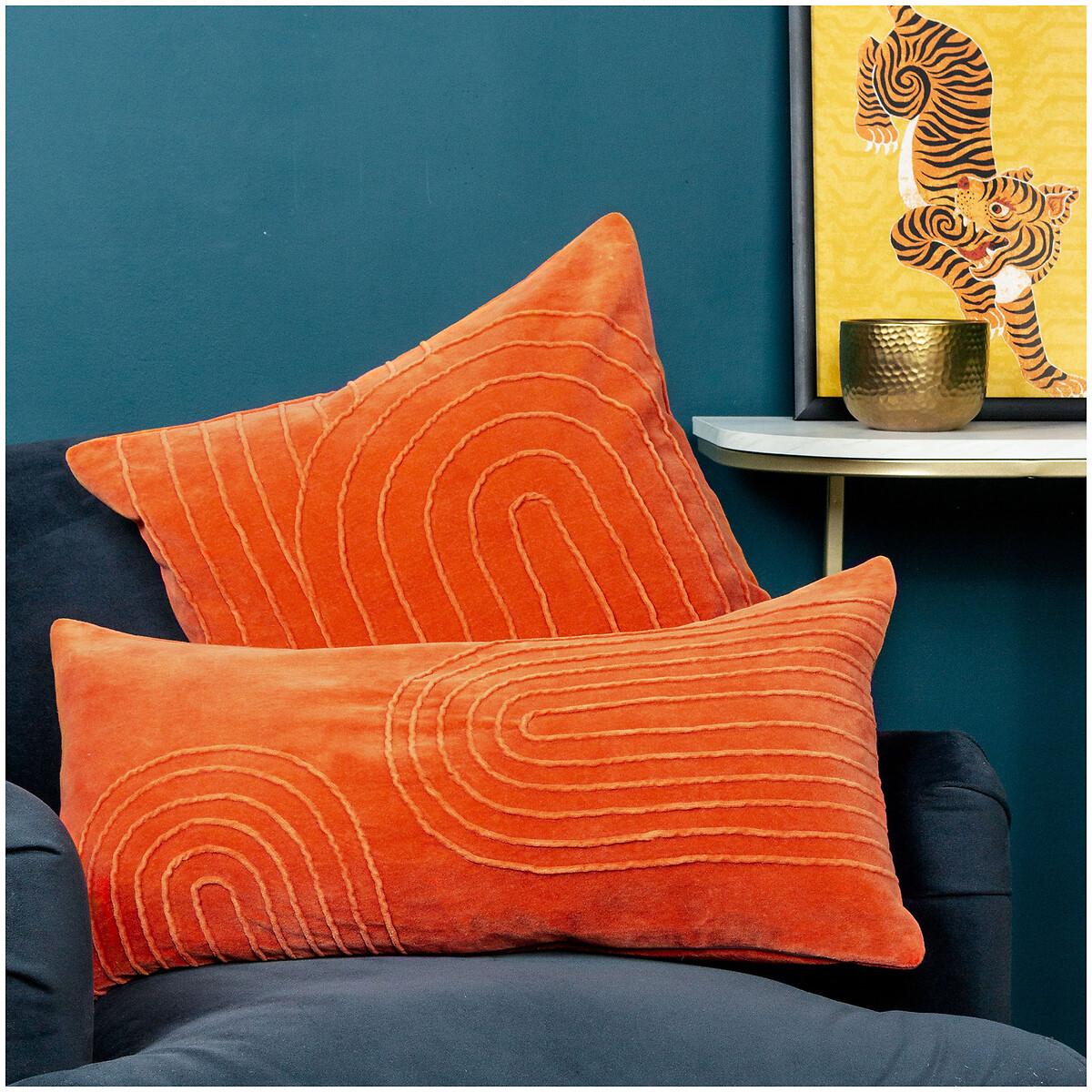 Mangata Pleated Velvet Rectangular Filled Cushion 30x60cm – image 4