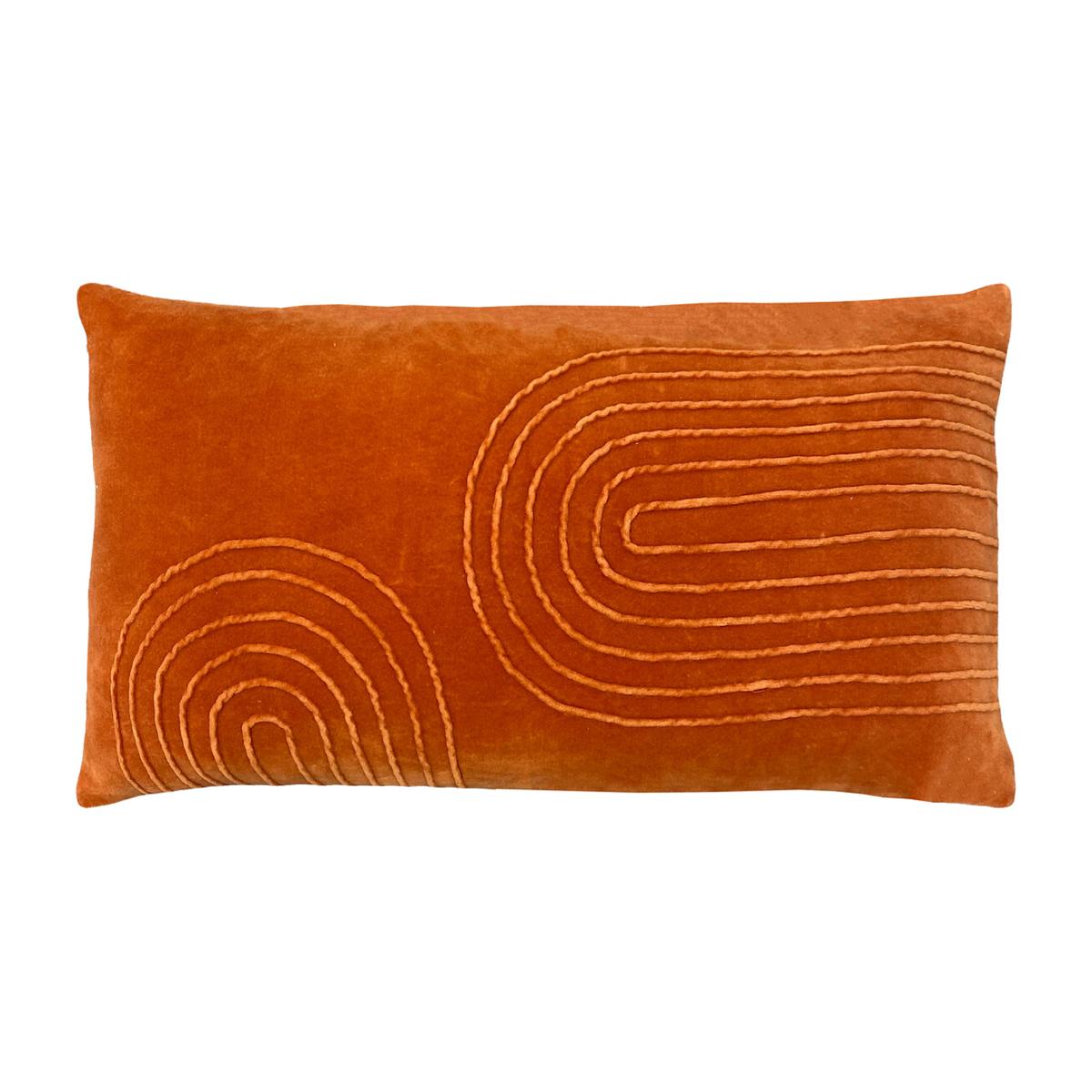 Mangata Pleated Velvet Rectangular Filled Cushion 30x60cm – image 1