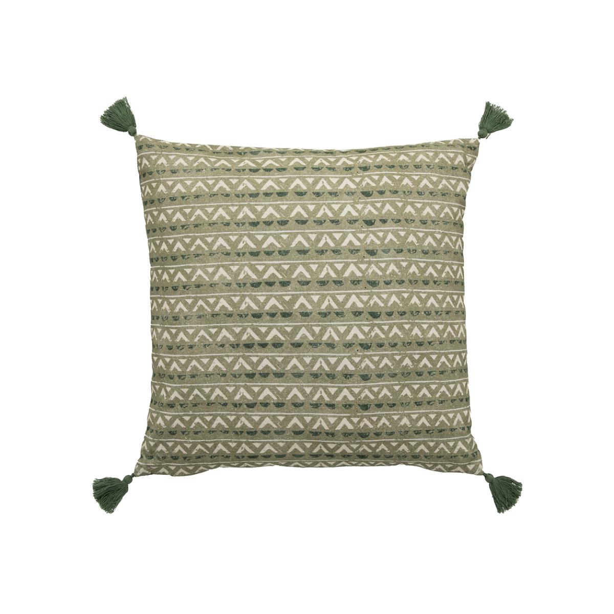 Khaki Patterned Filled Cushion – image 1