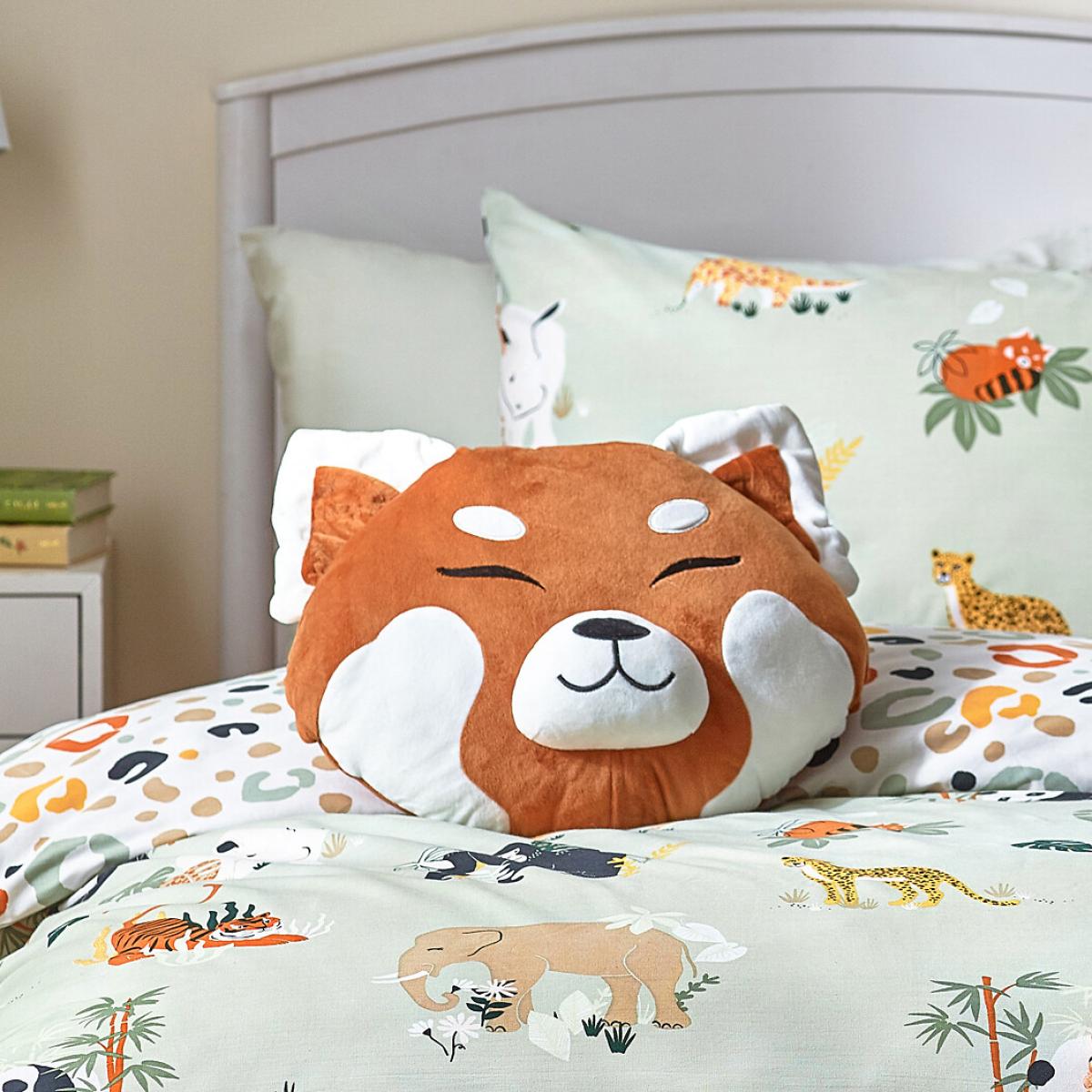 Red Panda Embroidered Filled Cushion – image 7
