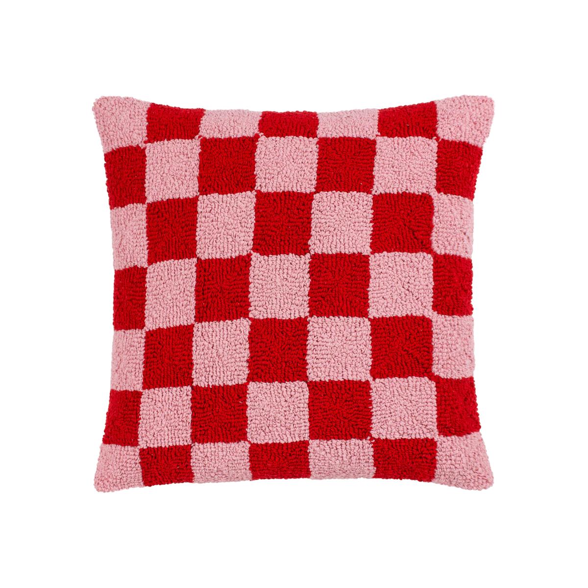 Check Knitted Cushion Filled Cushion 45x45cm – image 1