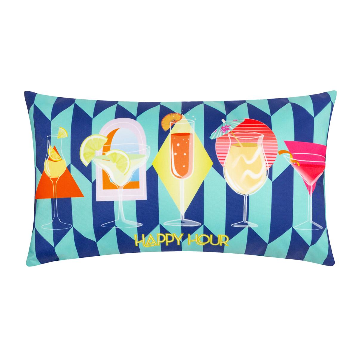 Happy Hour Abstract Outdoor Filled Cushion – image 1